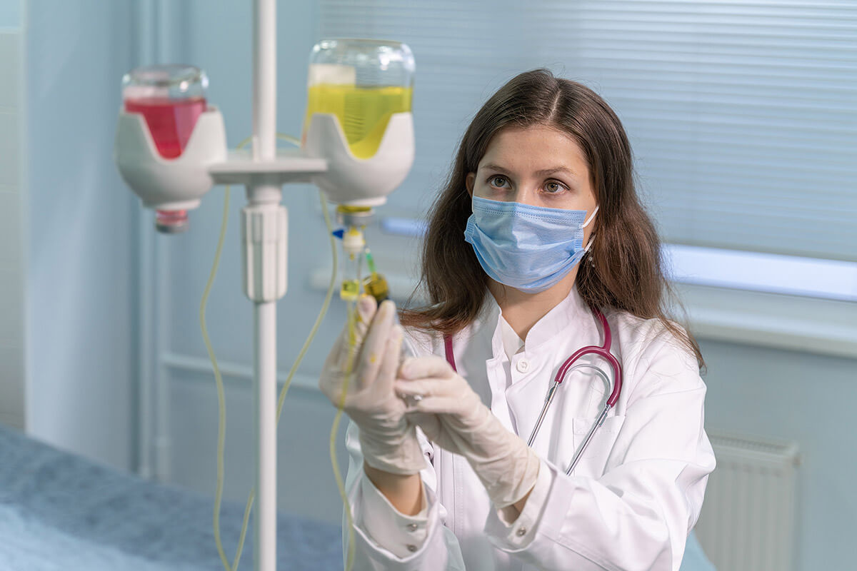 What IV drips are given for food poisoning?
