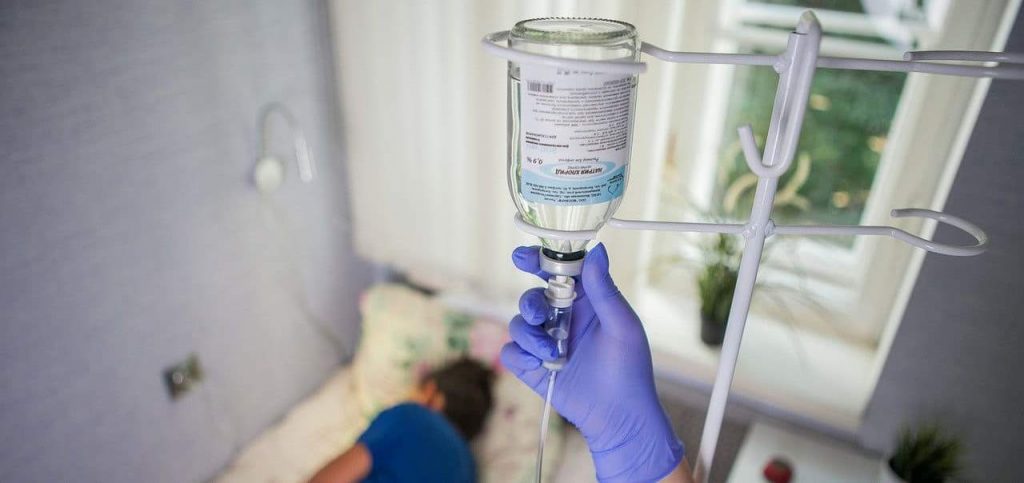 What IV drips are given for food poisoning?